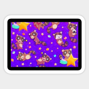 GSNK! Tanuki star rainbow pattern Sticker